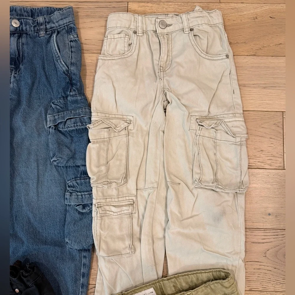 Zara Kids Cargo Pants Set - Black, Blue, Beige, Olive - Picture 3 of 5